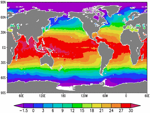 температура мирового океана